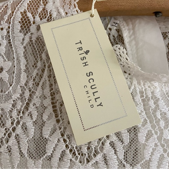 Trish Scully NWT Gorgeous Warm White Lace Gown Dress Girls Size 14 - Picture 5 of 9